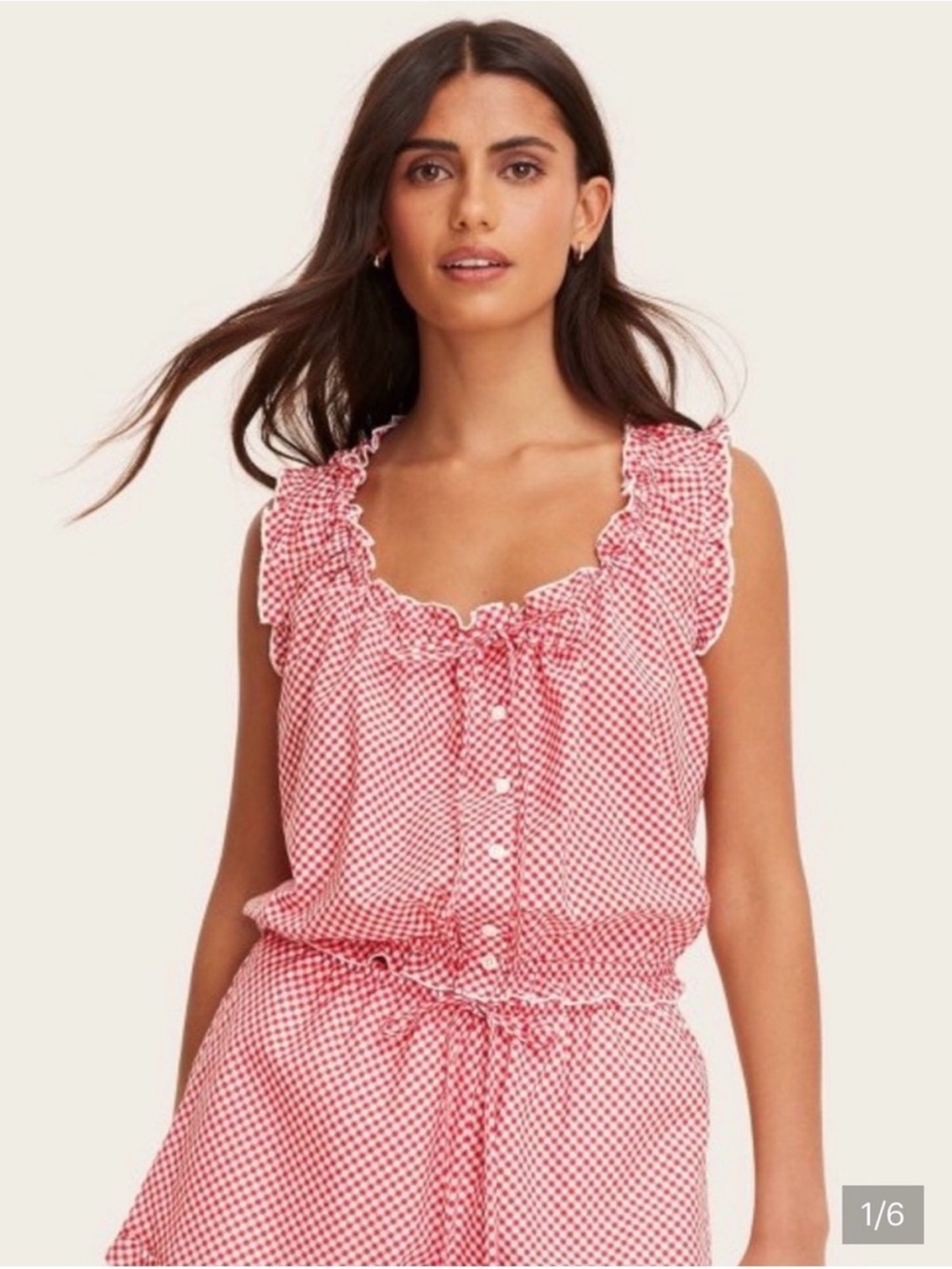 Gingham Ruffle Tank Top